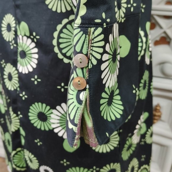 Fun Green & Black Shirt Dress or Jacket - Picture 5 of 9